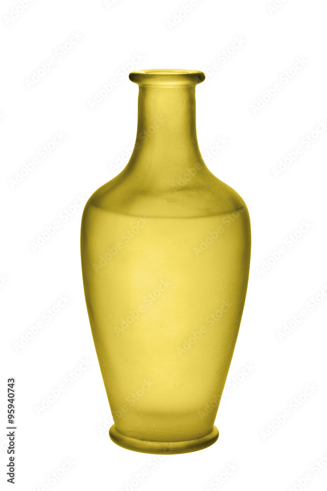 Gold Frosted Glass Vase Isolated Gold Frosted Glass Vase Isolated