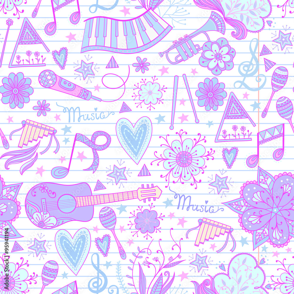 Music instruments pattern Music instruments pattern
