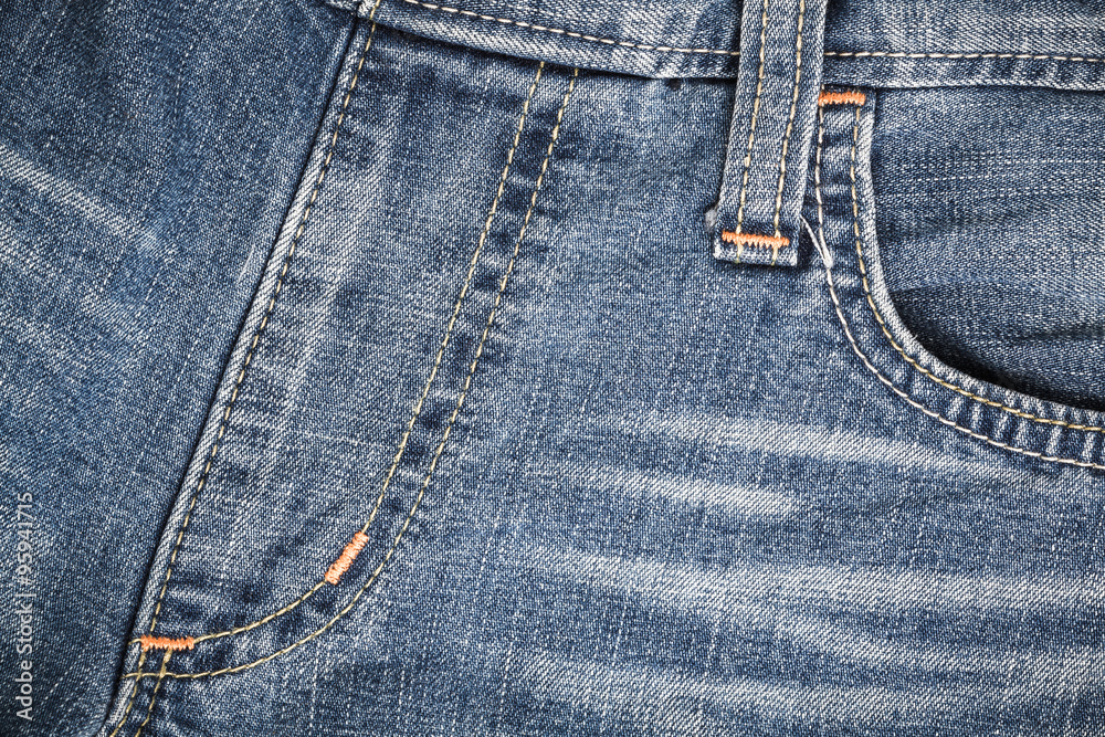 Blue jeans with seam texture background Blue jeans with seam texture background