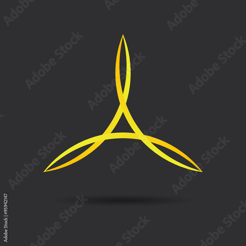Triangle curved symbol