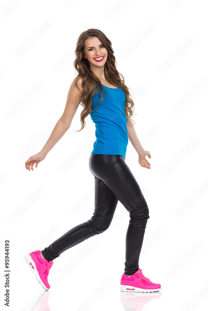 Walking Happy Woman Walking Happy Woman