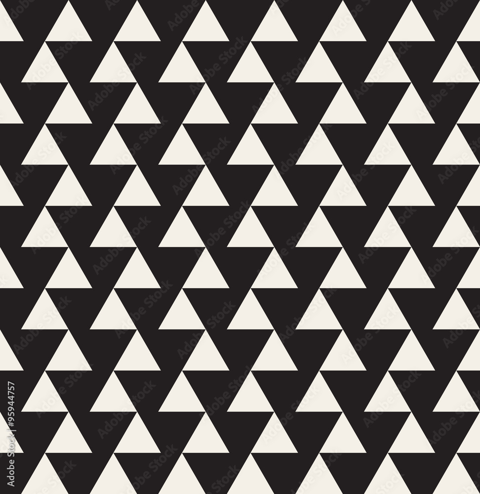 Vector Seamless Black and White Geometric Triangle Tiling Pattern Vector Seamless Black and White Geometric Triangle Tiling Pattern
