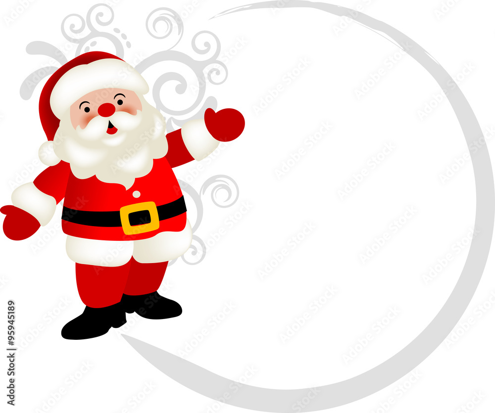 christmas santa claus in the circle frame