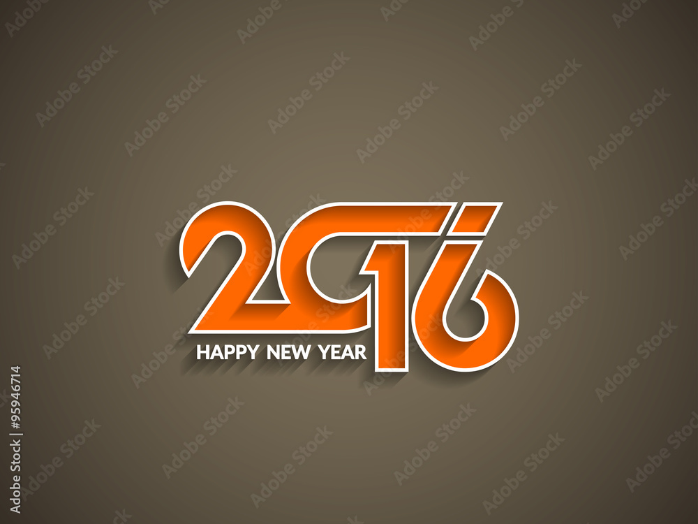 Elegant happy new year 2016 text design. Elegant happy new year 2016 text design.