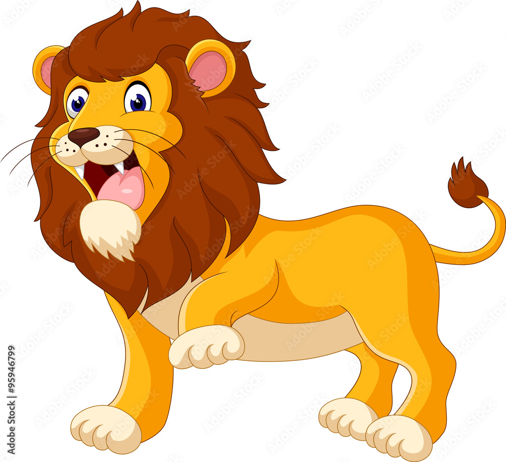 Obraz premium Cute lion cartoon of illustration 