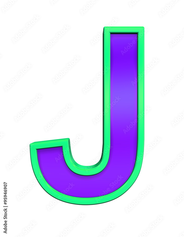 One letter from violet glass with green frame alphabet set, isolated on white. Computer generated 3D photo rendering. One letter from violet glass with green frame alphabet set, isolated on white. Computer generated 3D photo rendering.