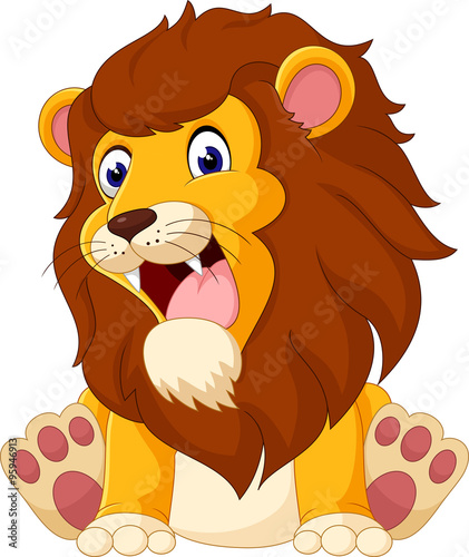 Fototapeta Naklejka Na Ścianę i Meble -  Cute lion cartoon of illustration
