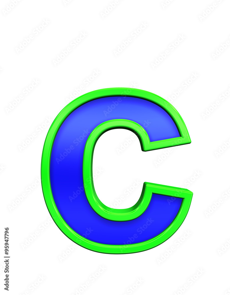 One lower case letter from blue glass with green frame alphabet set, isolated on white. Computer generated 3D photo rendering. One lower case letter from blue glass with green frame alphabet set, isolated on white. Computer generated 3D photo rendering.