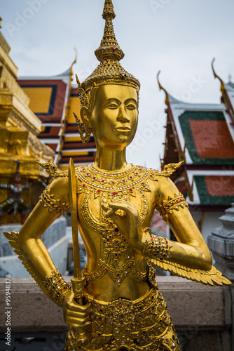 Ancient statues in temple of bangkok,thailand