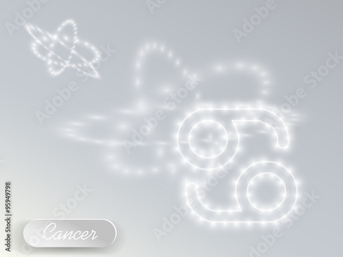 Glowing zodiac sign