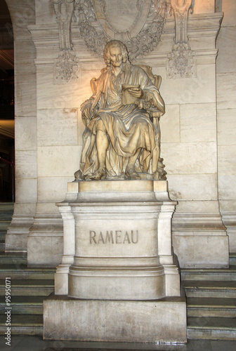 PARIS, FRANCE - DECEMBER 16, 2011: Statue of Jean-Philippe Rameau inside of Opera National de Paris (Grand Opera or Garnier Palace)