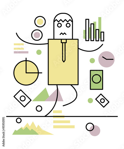 Businessman balancing on a rope. Business and investment concept