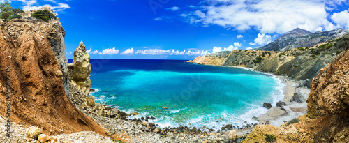 Fototapeta Naklejka Na Ścianę i Meble -  wild beautiful beaches of Greece - Akrotiri bay in Karpathos island