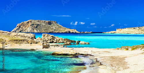 Fototapeta Naklejka Na Ścianę i Meble -  most beautiful beaches of Greece - Lefkos, in Karpathos island