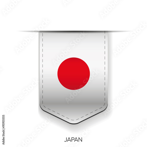Japan flag ribbon vector