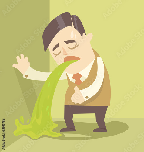Sick businessman. Vector flat illustration