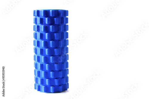 Foam Roller Gym Fitness Equipment Blue Isolated photo