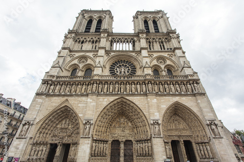 Exterior of the Notre Dame cathedral in Paris (before the fire), France 