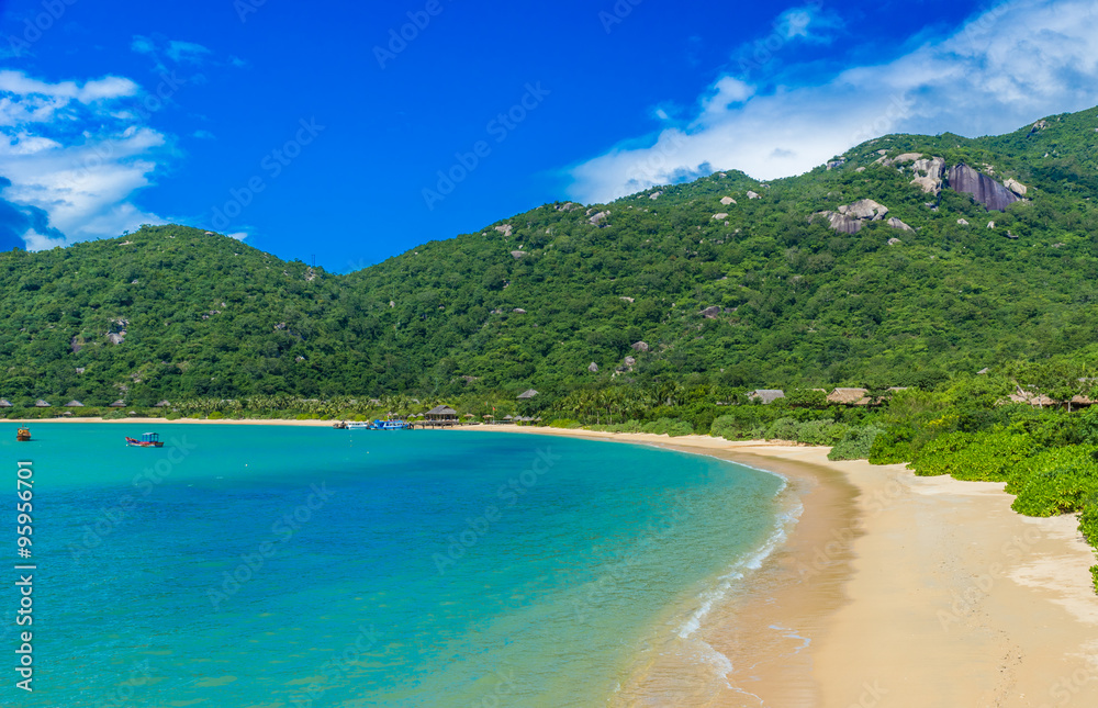 Fototapeta premium Beautiful beach at coast of Vietnam - Ninh van bay