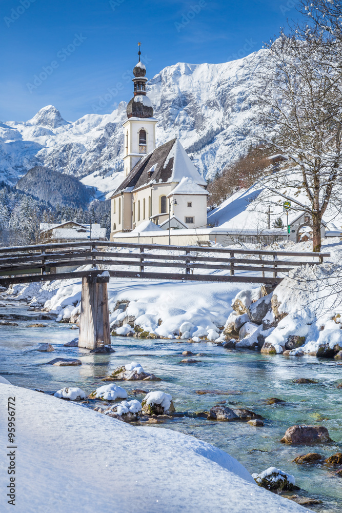 Ramsau in winter, Berchtesgadener Land, Bavaria, Germany