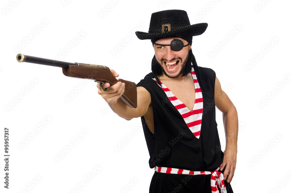 Man pirate isolated on the white background Man pirate isolated on the white background