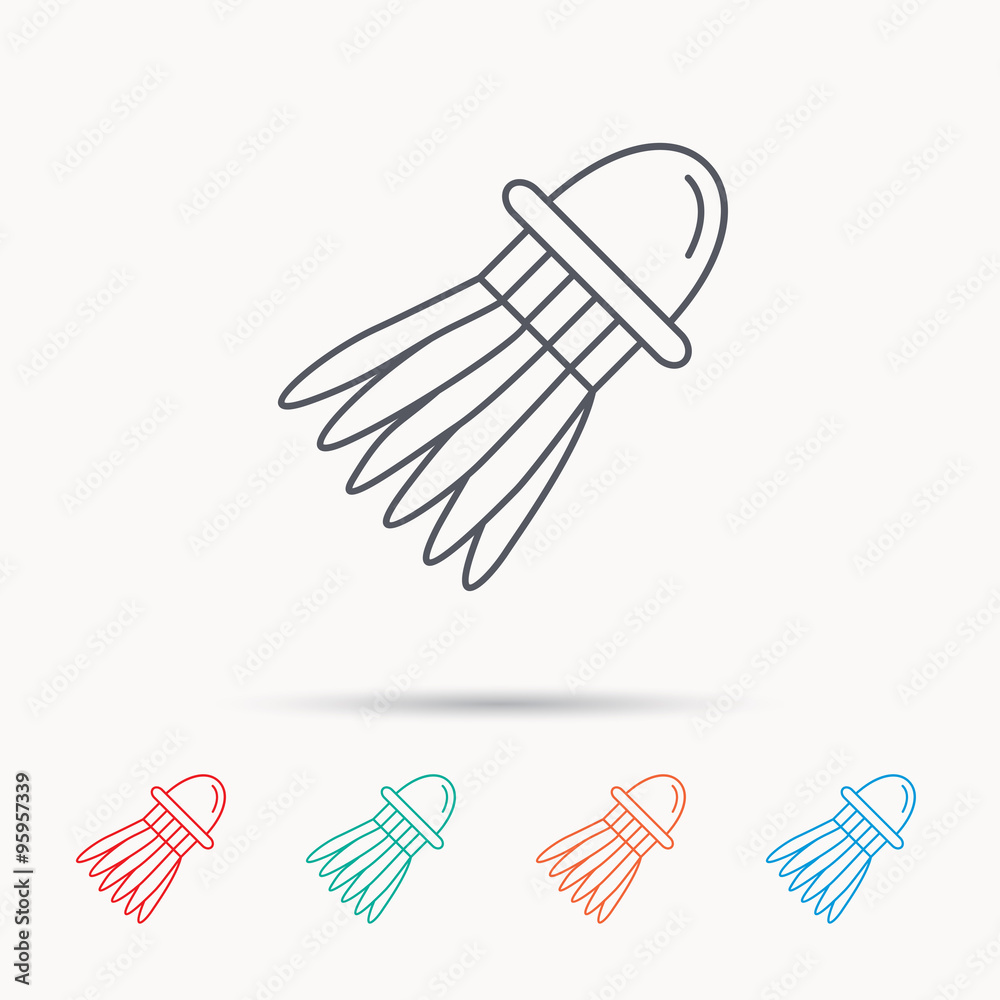 Fototapeta premium Shuttlecock icon. Badminton sport equipment.