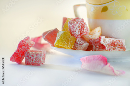 Turkish delight isolated on white background