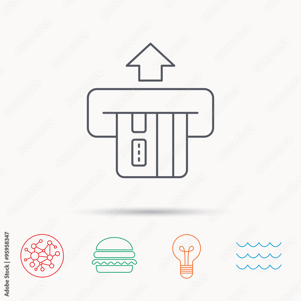 Insert credit card icon. Shopping sign. Insert credit card icon. Shopping sign.