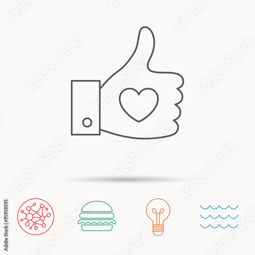 Thumb up like icon. Super cool vote sign.