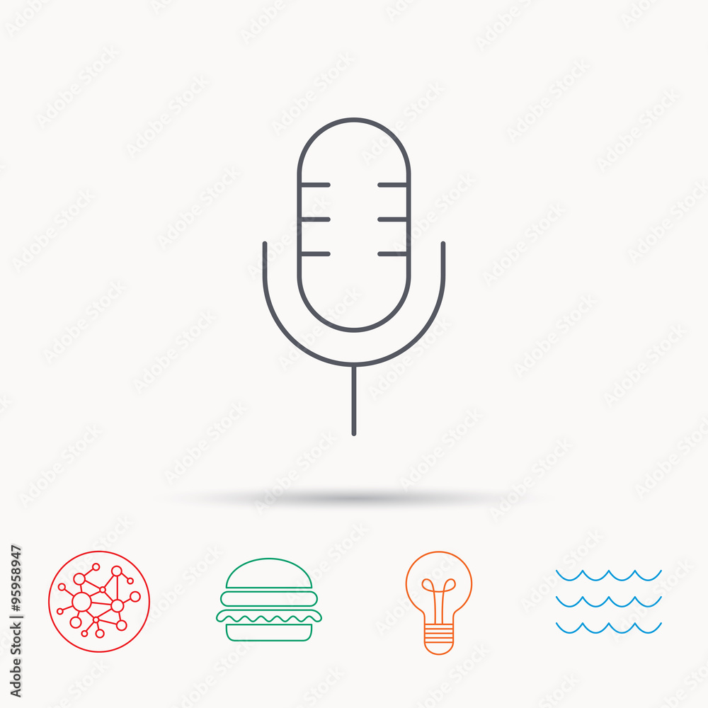 Retro microphone icon. Karaoke sign. Retro microphone icon. Karaoke sign.