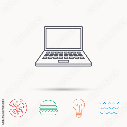 Notebook icon. Mobile laptop sign.