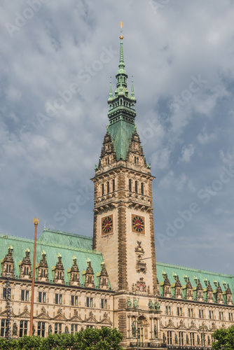 Hamburg s Rathaus in the center of city  Hamburg  summer time