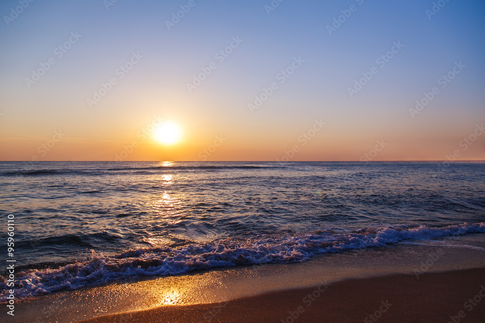 beach sand sea sky sun sunset