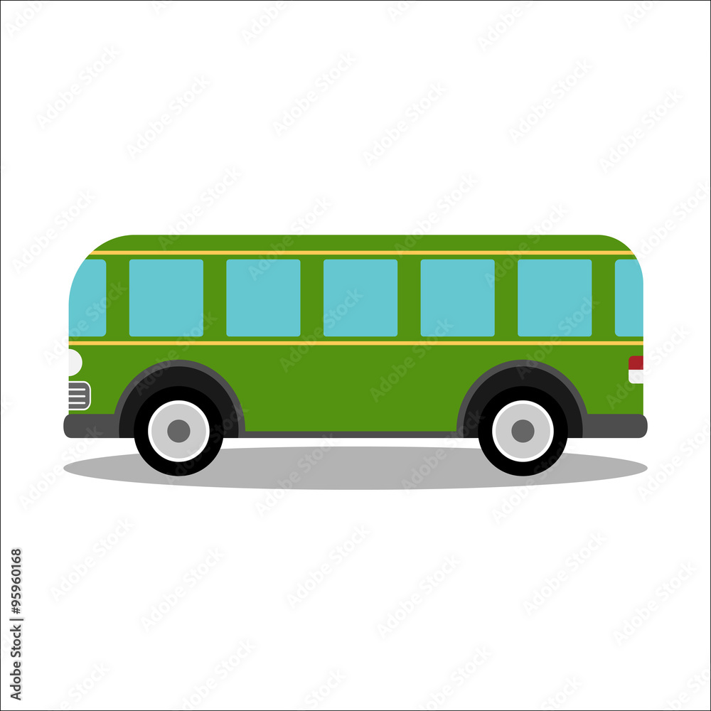 Retro city bus on a white background Retro city bus on a white background