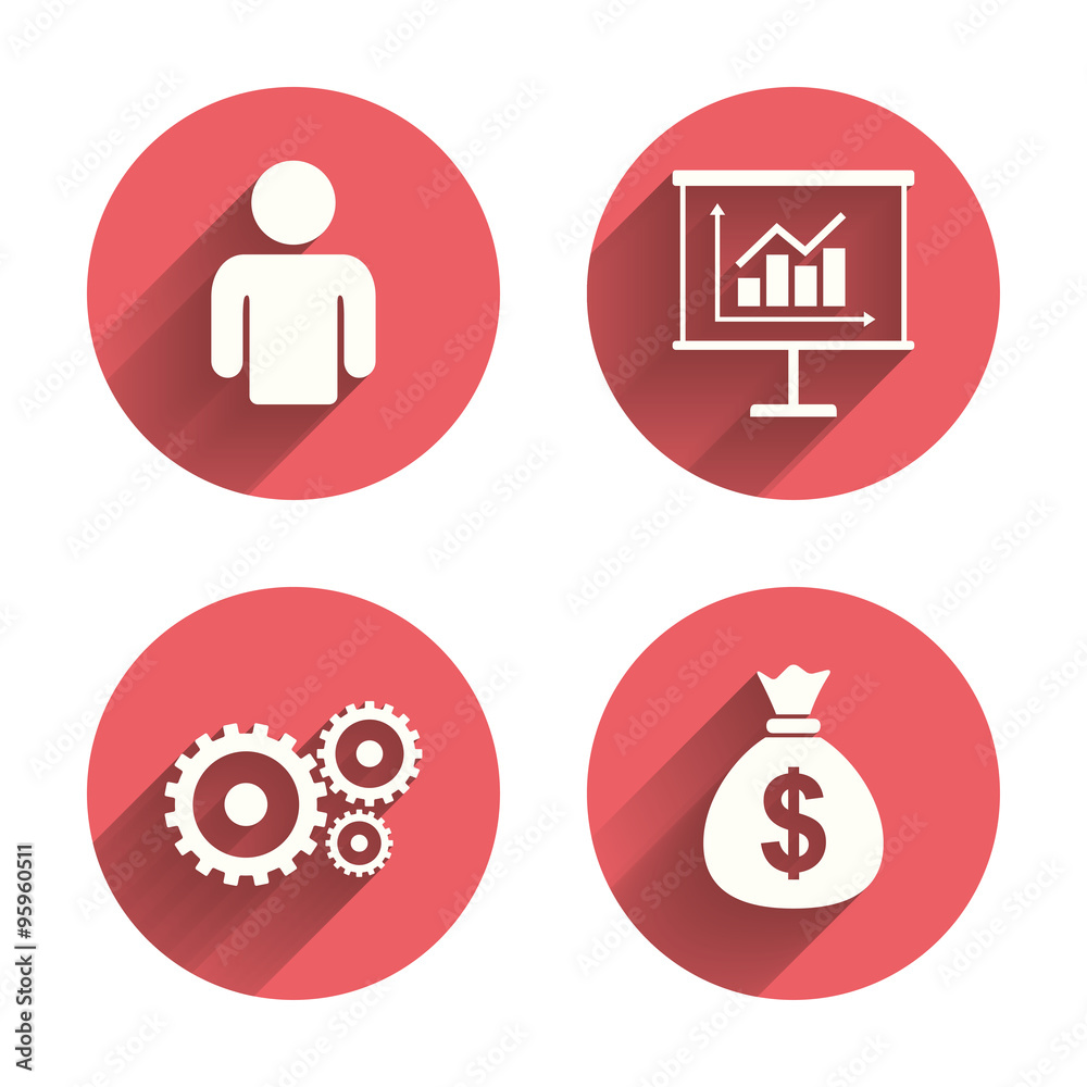 Business signs. Human and presentation board. Business signs. Human and presentation board.