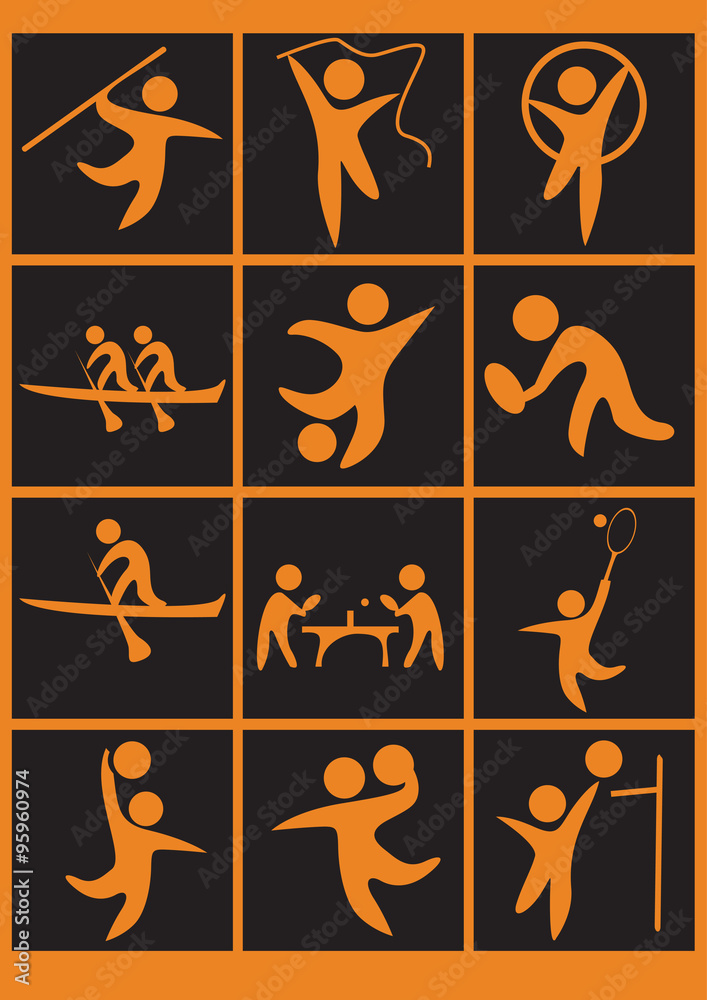 Obraz premium sport pictogram set