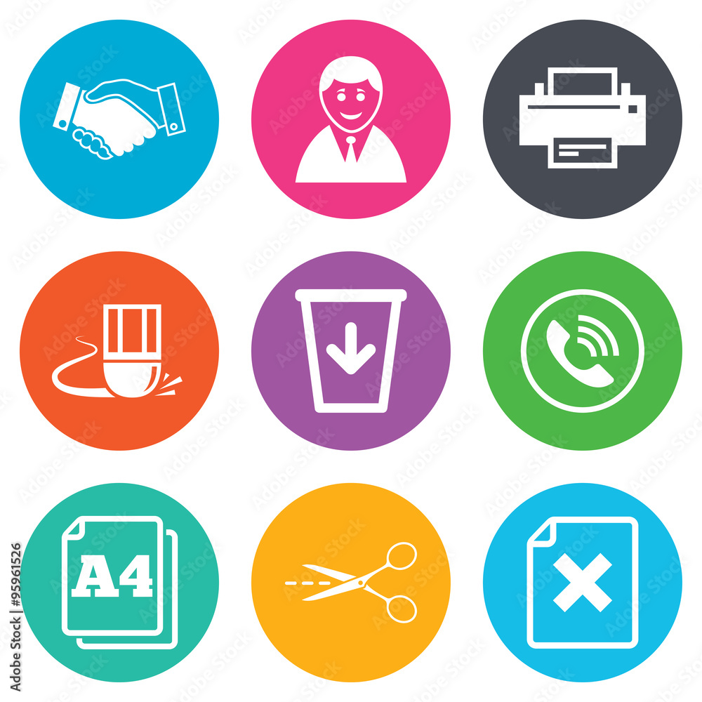 Office, documents and business icons. Office, documents and business icons.