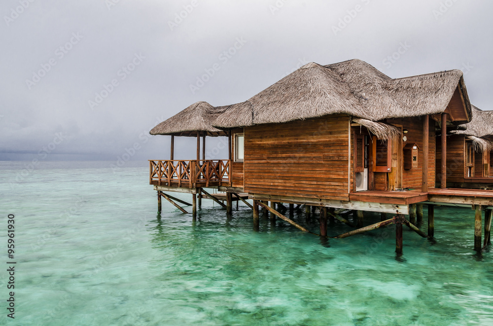 Water bungalows. Maldives. Water bungalows. Maldives.