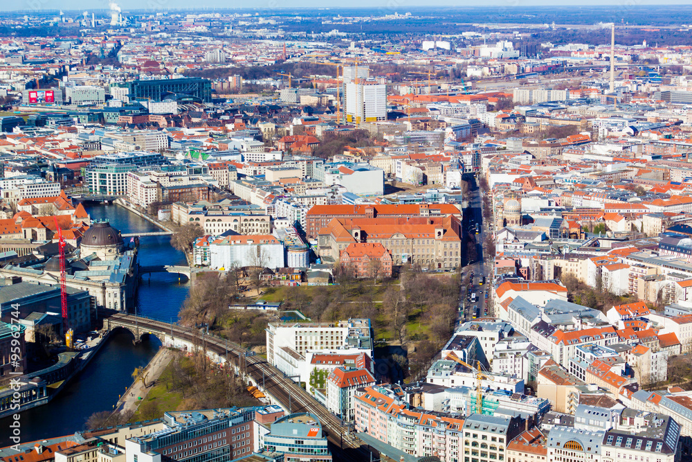 BERLIN, GERMANY - MARCH 22: Berlin view from top of the TV Tower