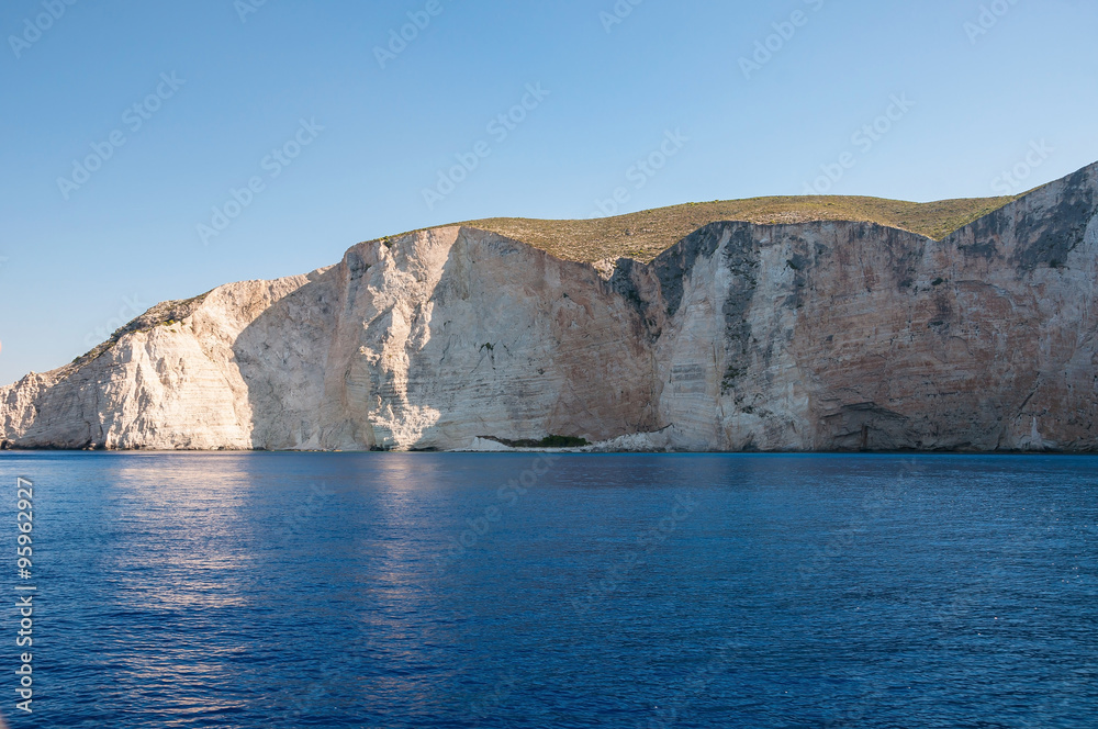 Beutiful cliff coast of Zakynthos Island