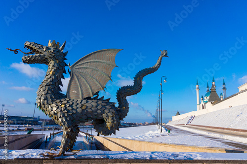 The Kazan Kremlin and dragon Zilant - the symbol of the city. Ka