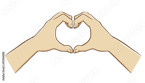 Two Hands Forming a Love Symbol