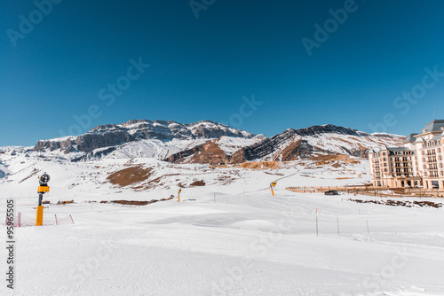 Shahdag - FEBRUARY 8, 2015: Tourist Hotels  on February 8 in Azerbaijan, Shahdag. Shahdag has become a popular tourist destination for skiing in Azerbaijan photo