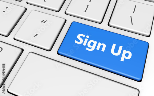 Quadro su tela Sign Up Button Key