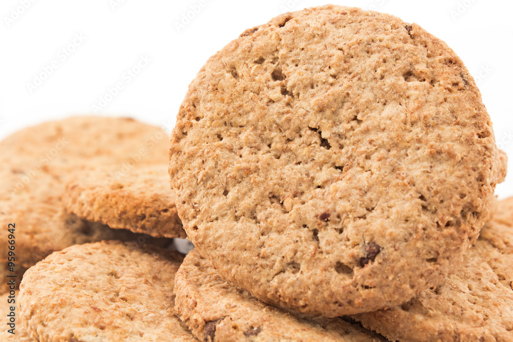 Cookies made of whole wheat with dark chocolate Cookies made of whole wheat with dark chocolate