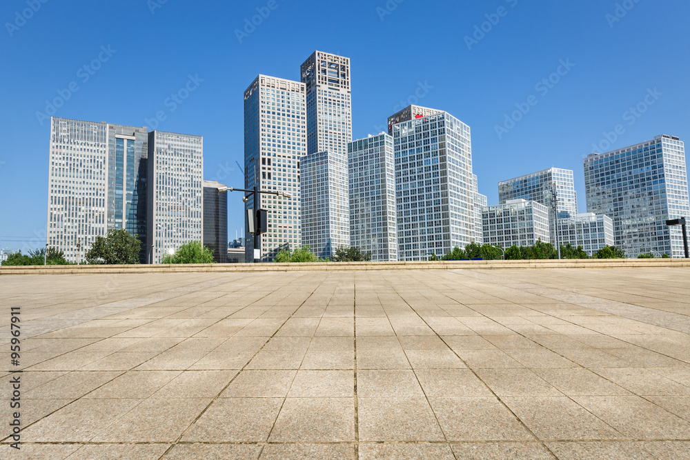 Office buildings scenery in the business city center and the urban square Office buildings scenery in the business city center and the urban square