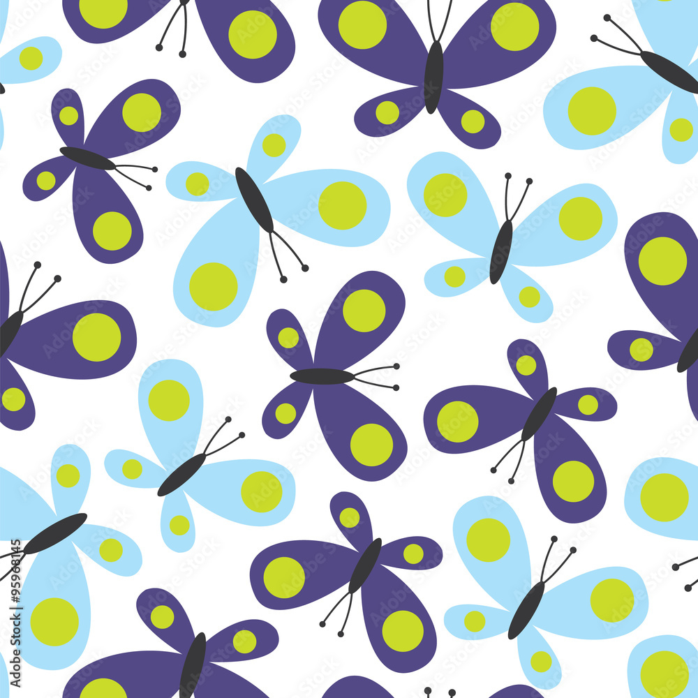 Fototapeta premium Seamless butterfly design - illustration. EPS 10 & HI-RES JPG Included 