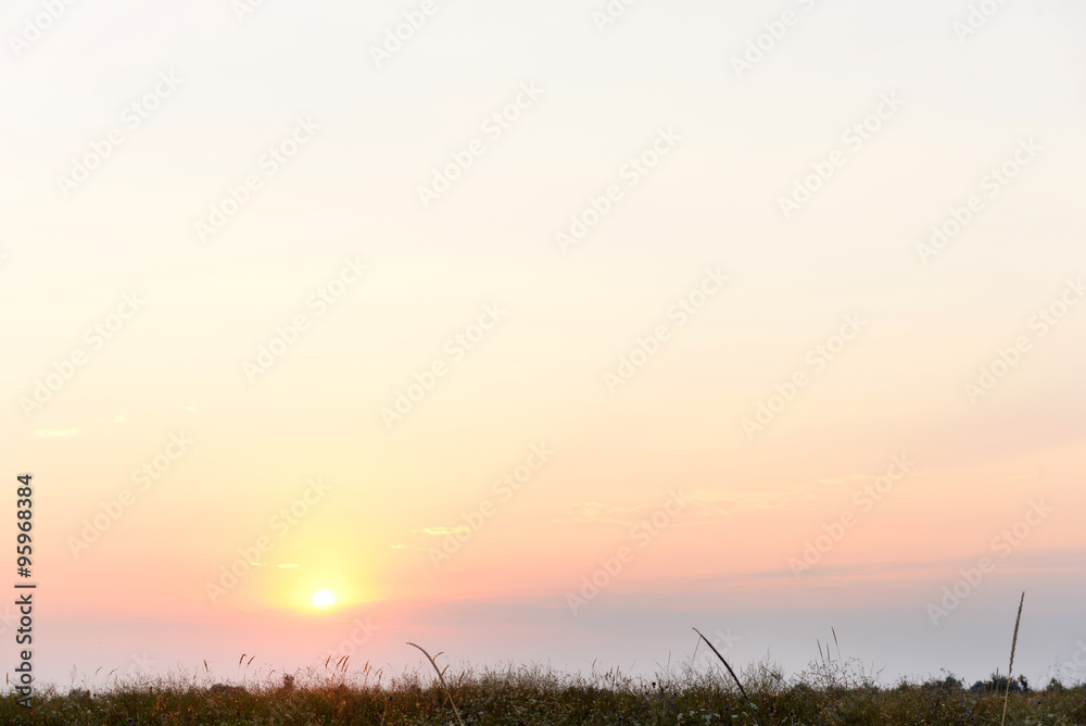 Sky background at sunset in the country