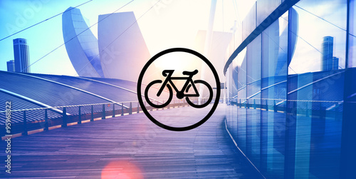 Canvas Print Bicycle Riding Bike Transportation Icon Concept