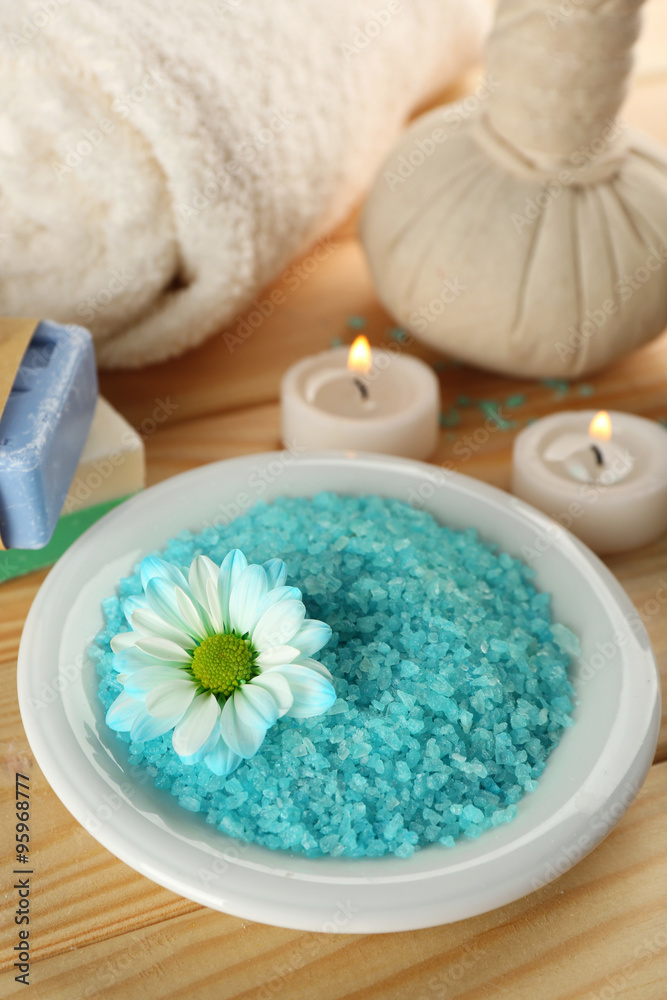 Spa setting on table Spa setting on table